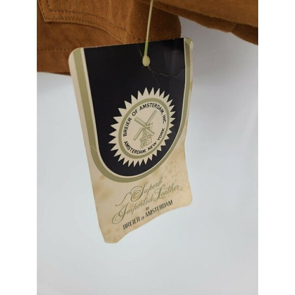 VTG Deadstock Breier of Amsterdam Suede Leather Jacket Mens 44 Brown Coat New - Picture 3 of 8